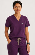 Women Util Tech 5 Pocket Dark Purple Scrubs