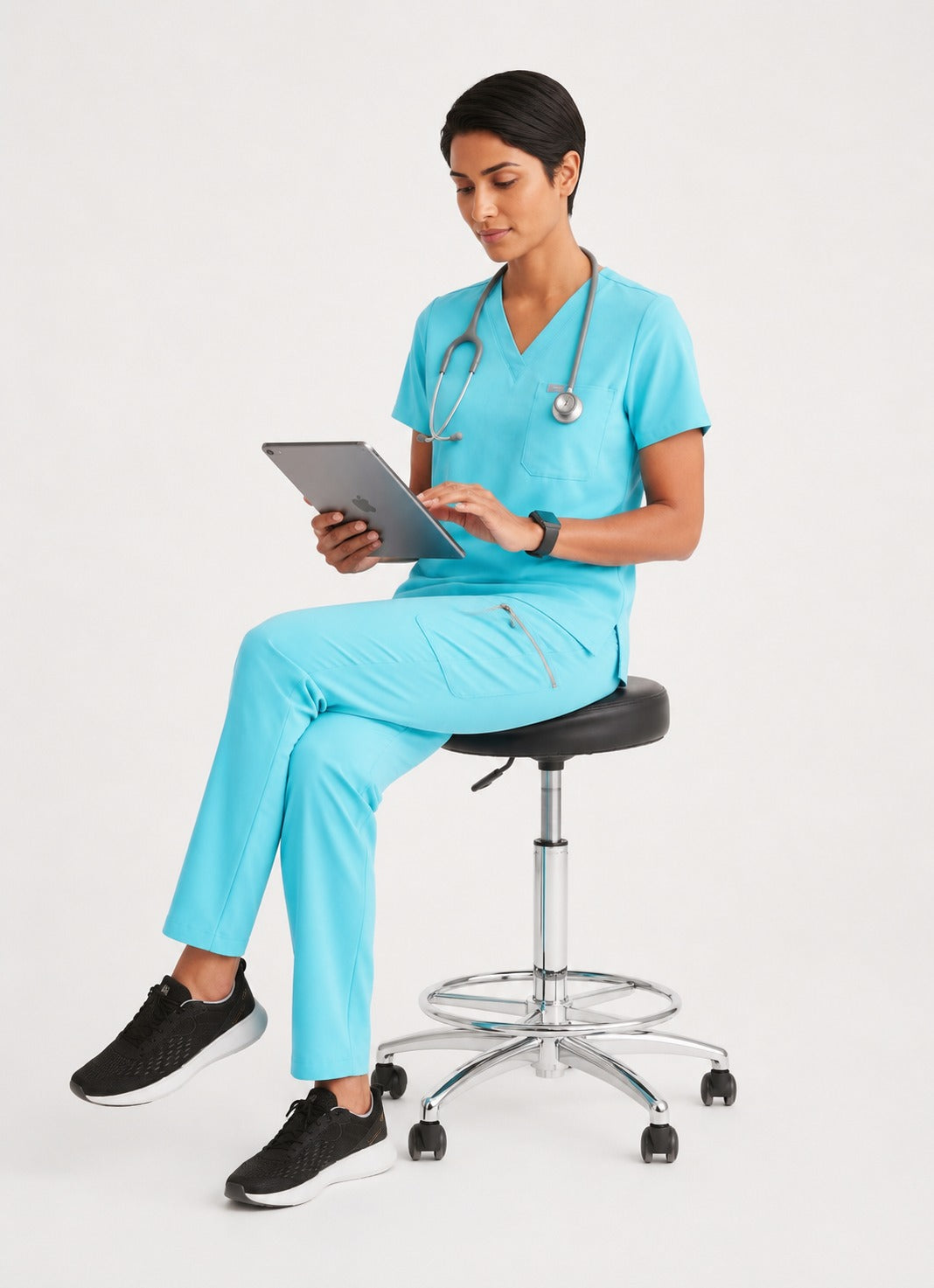 Women Eco Aware Performance Aqua Blue Scrubs