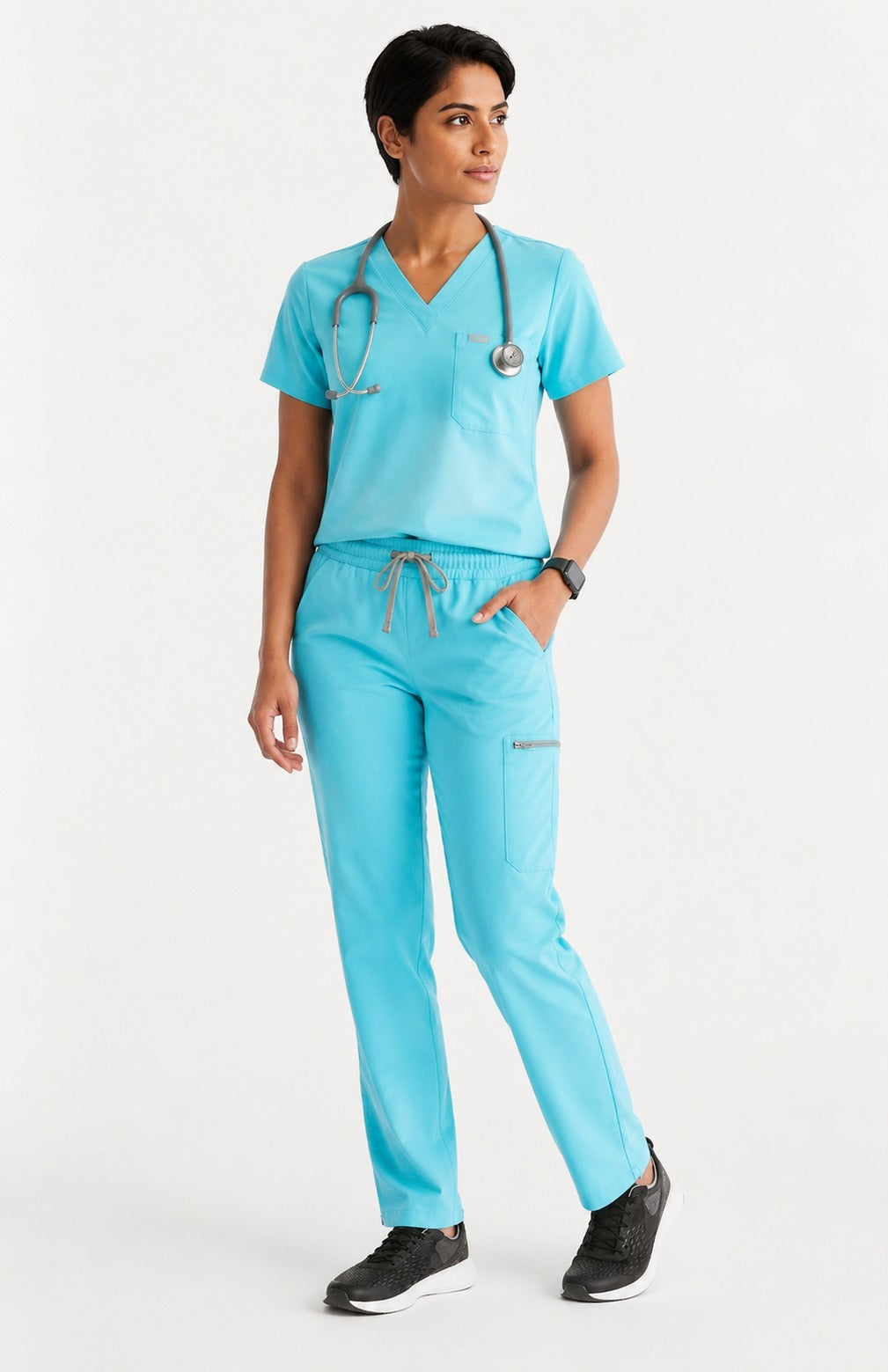 Women Eco Aware Performance Aqua Blue Scrubs