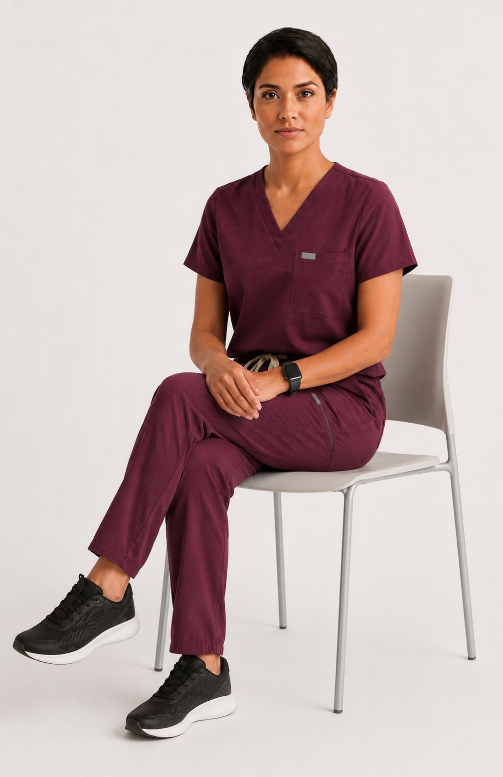 Women Eco Aware Performance Burgundy Scrubs