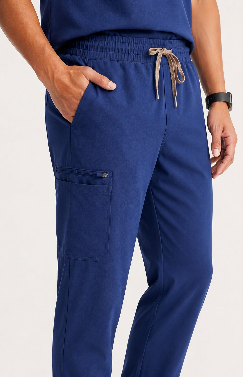 Men Util Tech 5 Pocket Navy Blue Scrubs