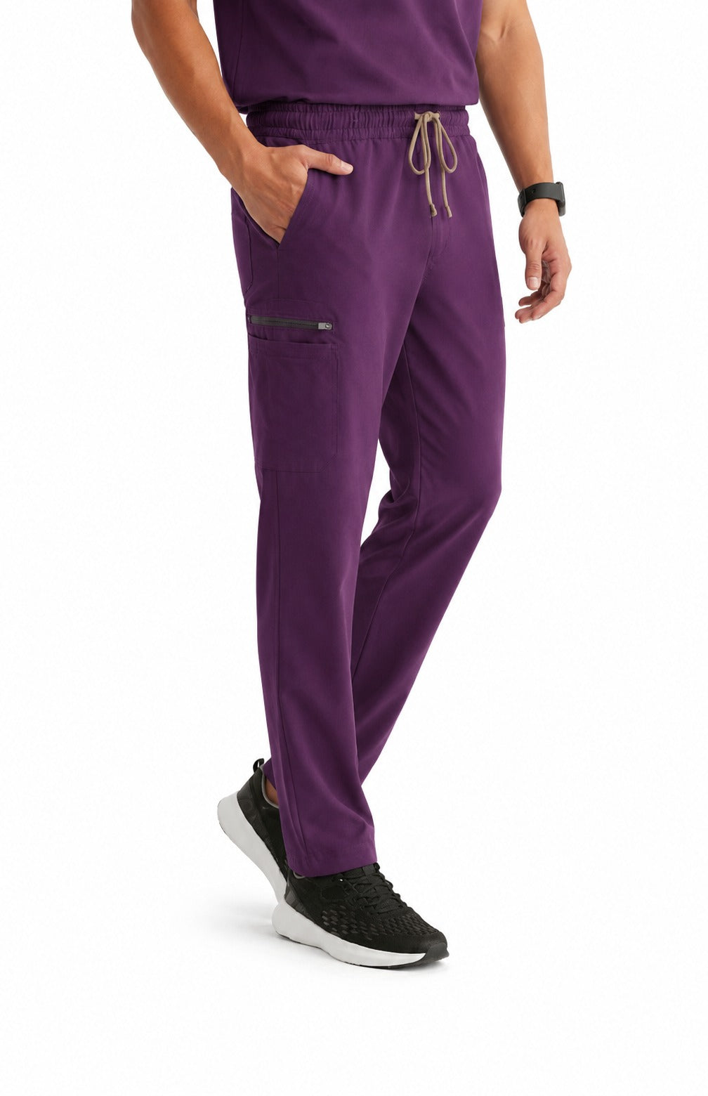 Men Util Tech 5 Pocket Dark Purple Scrubs
