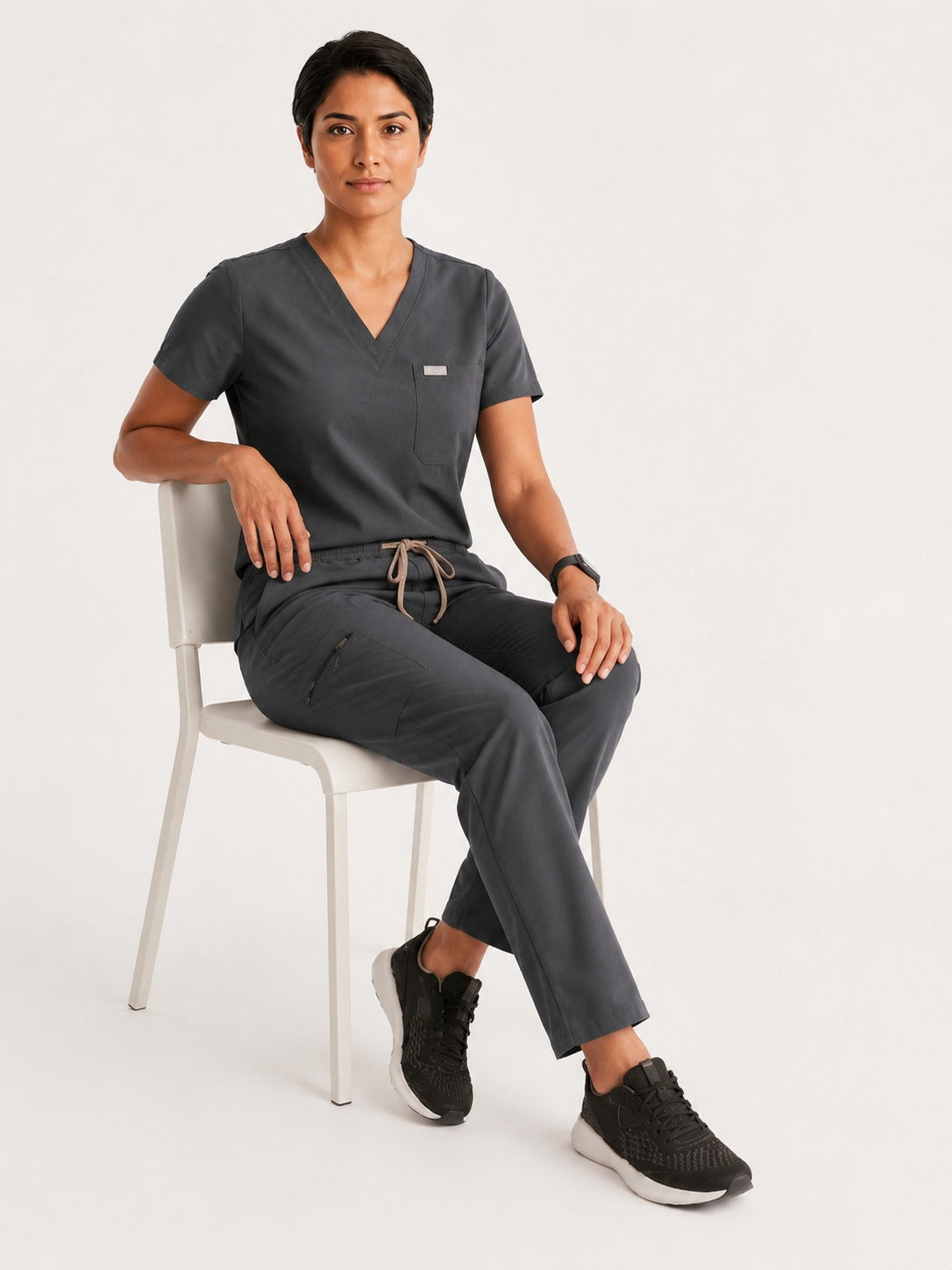 Women Classic Performance Slate Grey Scrubs (AirEdge Fabric)